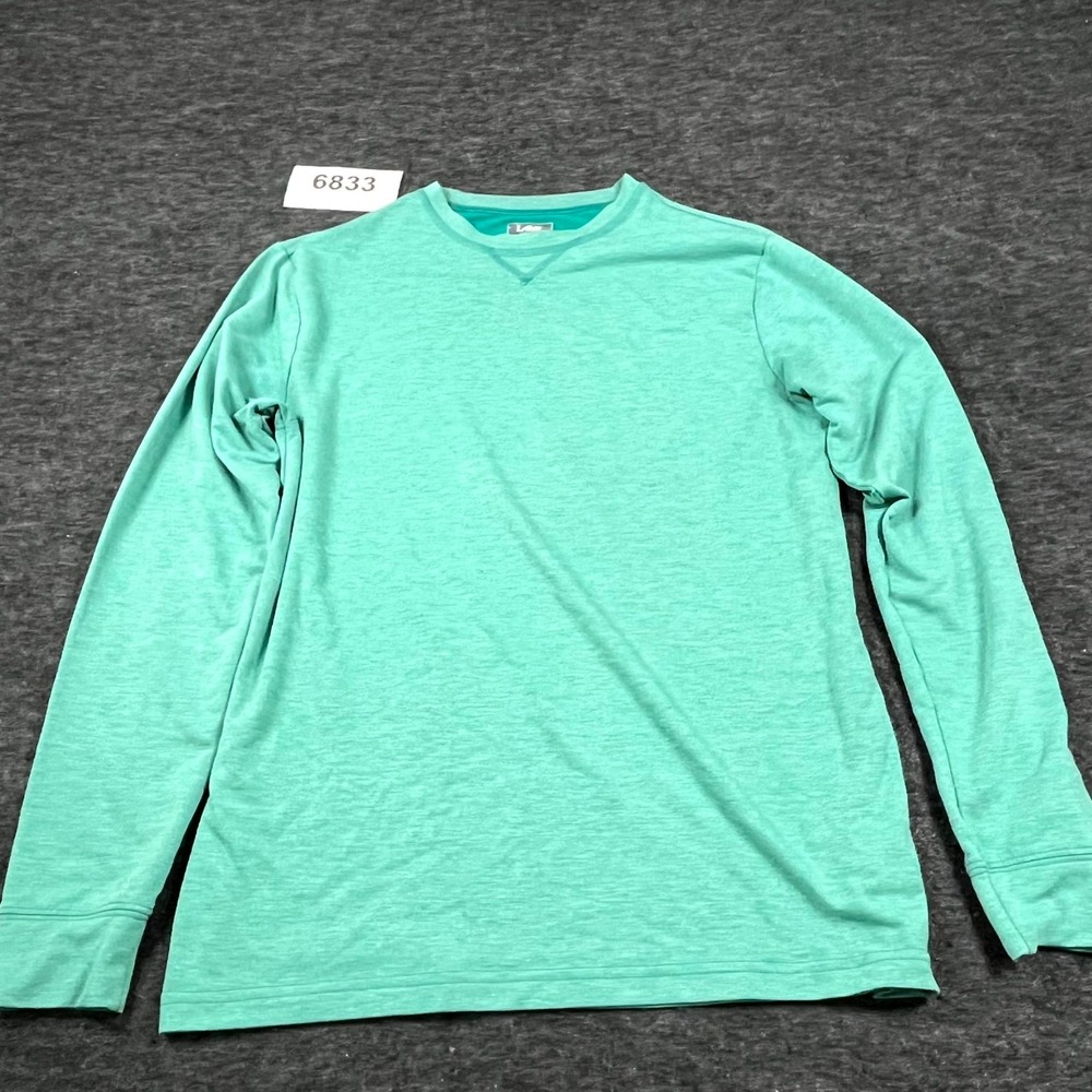 Lee Shirt Womens Medium Mint Green Stretch Crew Neck Long Sleeve Outdoor Casual